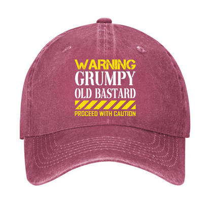 Warning Grumpy Old Bastard Approach With Caution Hat