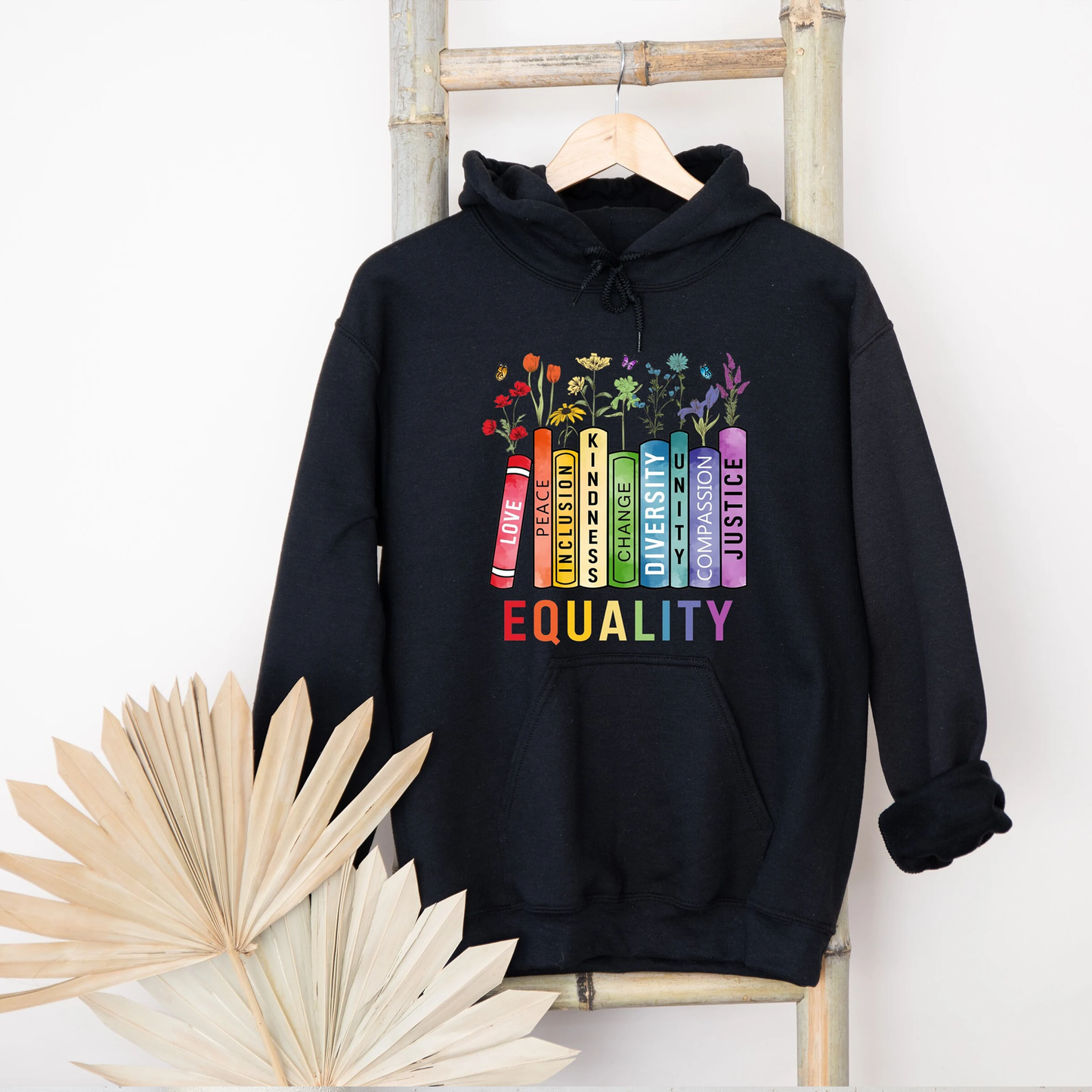 Equality Shirt, Book Flower Unisex T-shirt/Crewneck/Hoodie