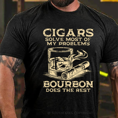 Cigars Solve Most Of My Problems Bourbon Solves The Rest T-Shirt