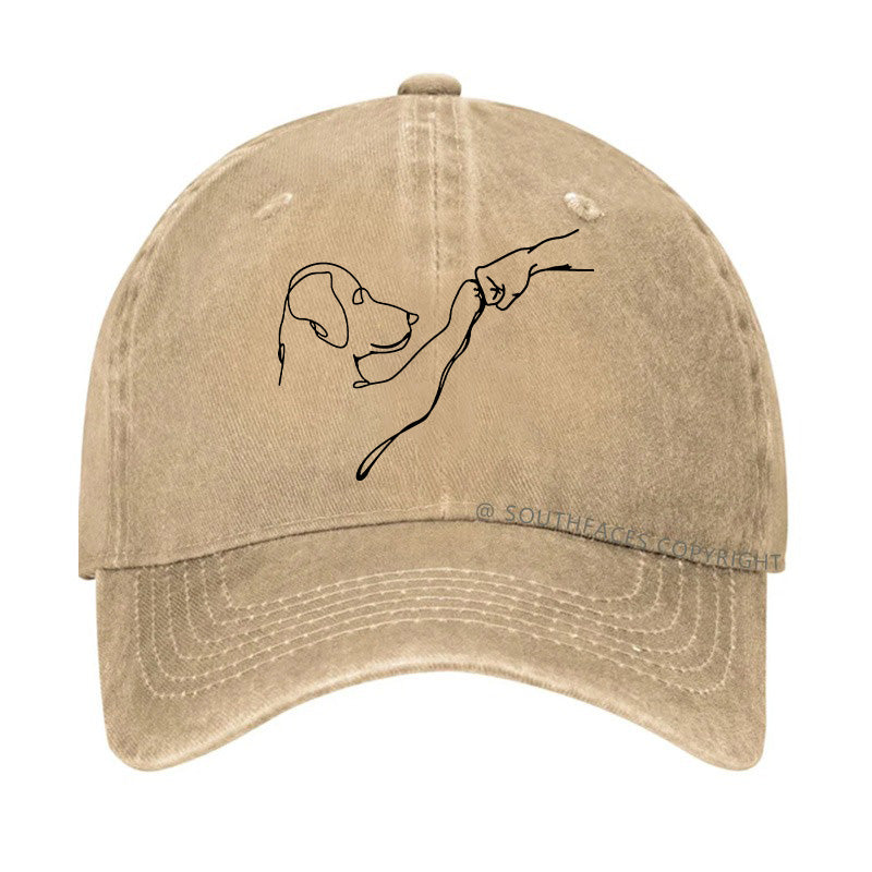 Dog Fist Bump Funny Print Hats