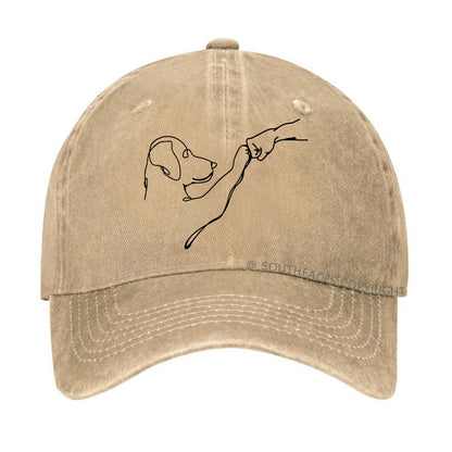 Dog Fist Bump Funny Print Hats