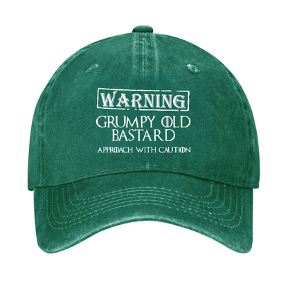 Warning Grumpy Old Bastard Approach With Caution Hat