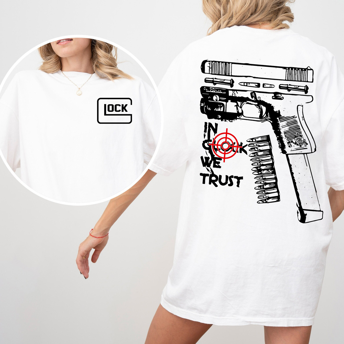 In Glock We Trust Funny  Unisex T-shirt/Crewneck/Hoodie