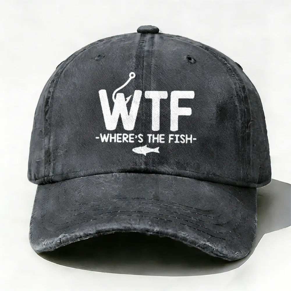 WTF - Where's The Fish Funny Print Hat