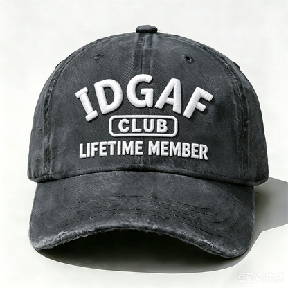 Embroidered  IDGAF Club Lifetime Member  Hat