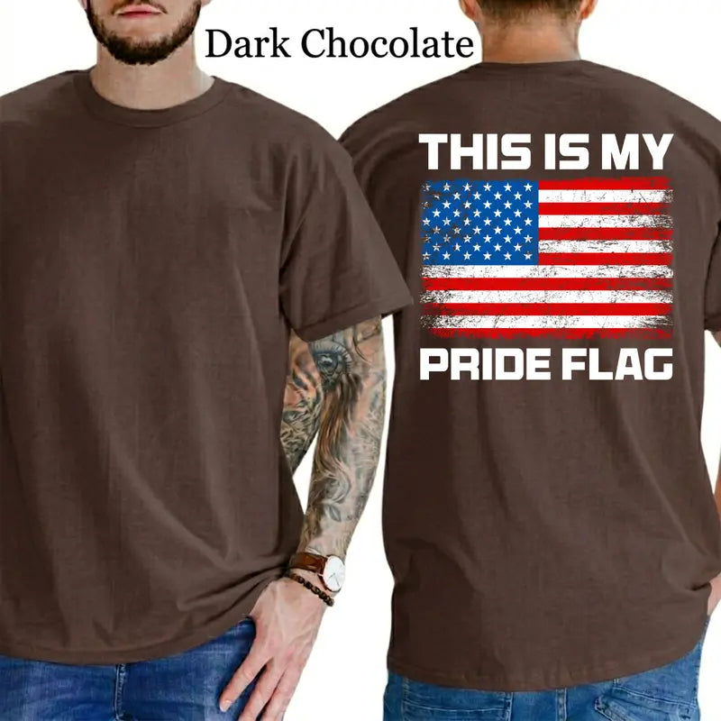 This Is My Pride Flag Funny T-Shirt, Patriot Mens Shirts Funny, Conservative Political Graphics Tee, Political Graphics Shirt, Men's Gifts, Casual Menswear, For Men