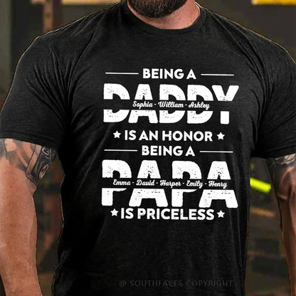 Being Grandpa Is An Honor Being Papa Is Priceless Funny Family  T-Shirt