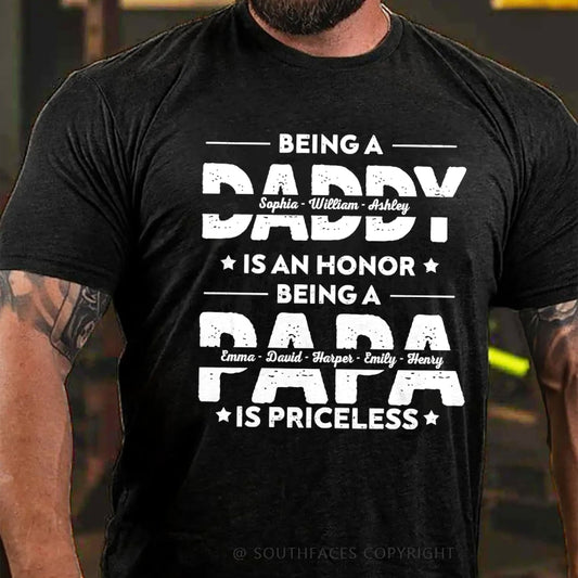 Being Grandpa Is An Honor Being Papa Is Priceless Funny Family  T-Shirt