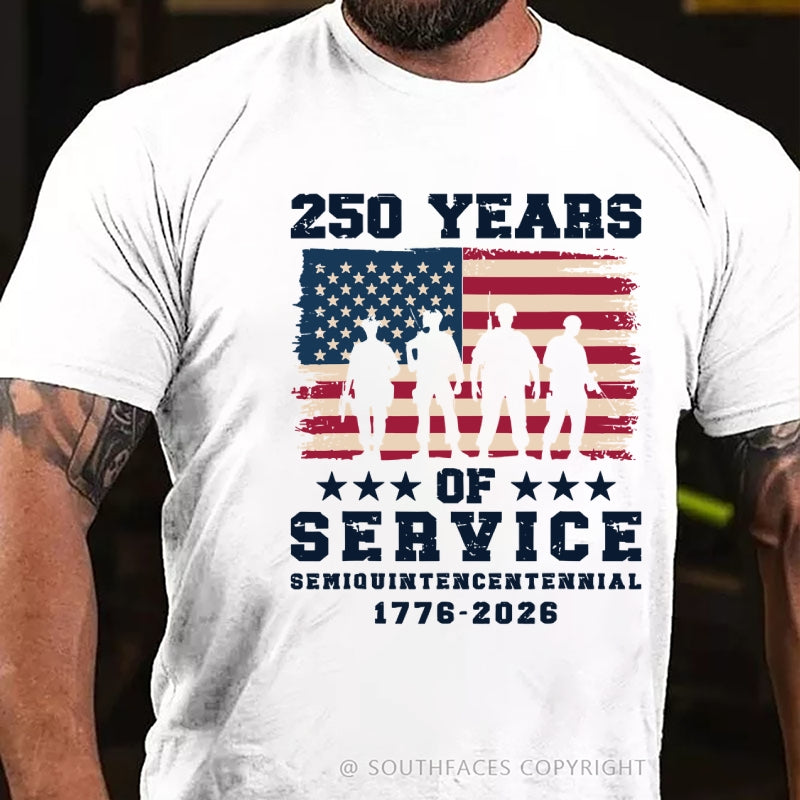 250 Years Of Seryice Semiouintencentennial 1776-2026 T-Shirt