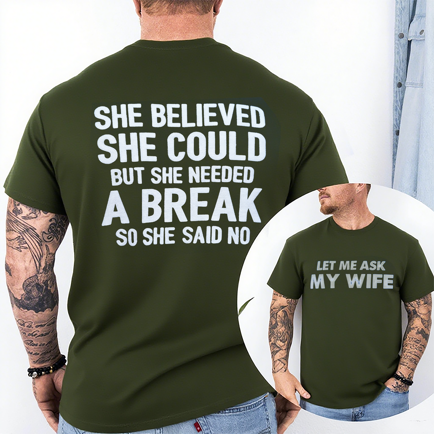 She Believed She Could But She Needed A Break So She Said No Unisex Shirts/Crewneck/Hoodie